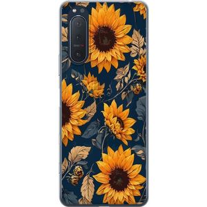 Sony Xperia 5 II Transparent Mobilskal Solrosor