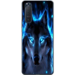 Sony Xperia 5 II Transparent Mobilskal Blå Varg