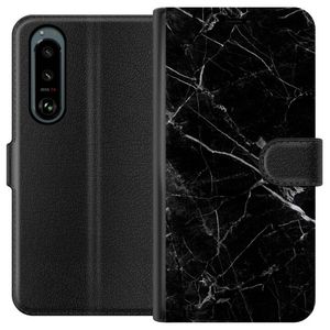 Sony Xperia 5 III Svart Plånboksfodral Svart marmor