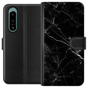 Sony Xperia 5 IV Musta Lompakkokotelo Svart marmor