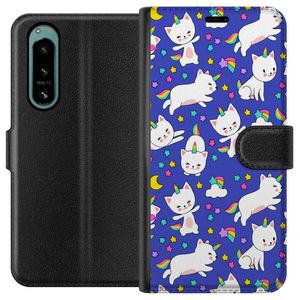 Sony Xperia 5 IV Sort Tegnebogsetui Katt Enhörning