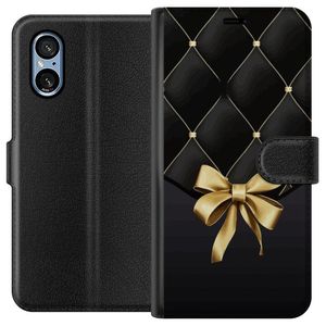 Sony Xperia 5 V Svart Plånboksfodral Elegant Rosett