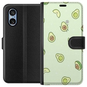 Sony Xperia 5 V Svart Plånboksfodral Avokado