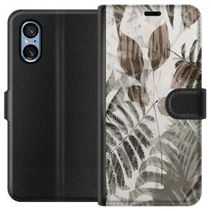 Sony Xperia 5 V Svart Plånboksfodral Skogens löv