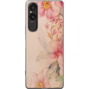 Sony Xperia 5 V Gjennomsiktig Telefondeksel Färgsprakande Blommor