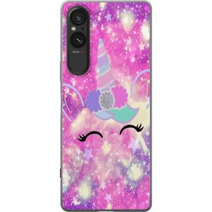 Sony Xperia 5 V Transparent Mobilskal Glad Enhörning