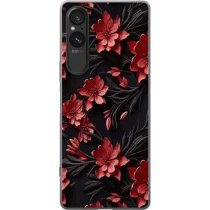 Sony Xperia 5 V Transparent Mobilskal Intensiva blommor