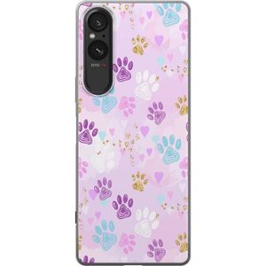 Sony Xperia 5 V Transparent Mobilskal Kattavtryck