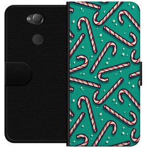 Sony Xperia XA2 Sort Tegnebogsetui Polkagris Mönster