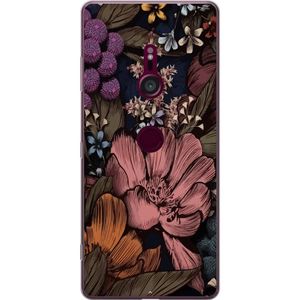 Sony Xperia XZ3 Gjennomsiktig Telefondeksel Tecknade blommor