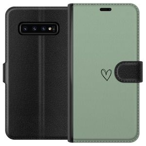 Samsung Galaxy S10 Svart Plånboksfodral Hjärta