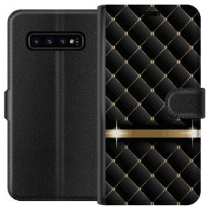 Samsung Galaxy S10 Svart Plånboksfodral Lyxigt