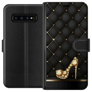 Samsung Galaxy S10 Svart Plånboksfodral Lyxig Sko