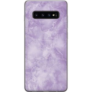 Samsung Galaxy S10 Transparent Mobilskal Lila marmor