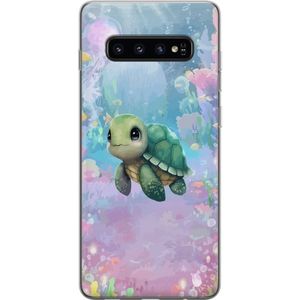 Samsung Galaxy S10 Gjennomsiktig Telefondeksel Simmande Sköldpadda