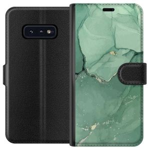 Samsung Galaxy S10e Musta Lompakkokotelo Grön Marmor