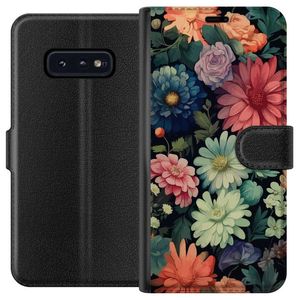 Samsung Galaxy S10e Svart Plånboksfodral Färglada blommor