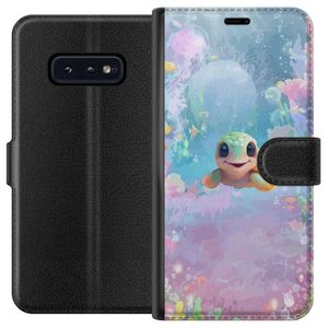 Samsung Galaxy S10e Svart Plånboksfodral Glad Sköldpadda