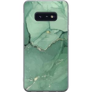 Samsung Galaxy S10e Transparent Mobilskal Grön Marmor