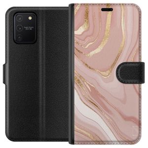 Samsung Galaxy S10 Lite Sort Lommebokdeksel Ljusrosa marmor