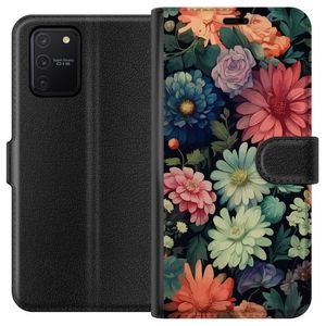 Samsung Galaxy S10 Lite Sort Lommebokdeksel Färglada blommor