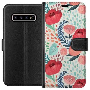 Samsung Galaxy S10+ Sort Lommebokdeksel Flora