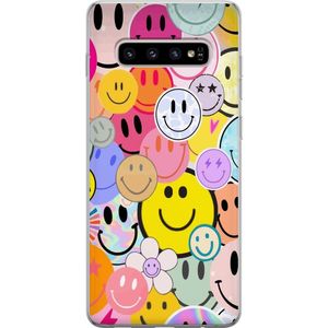 Samsung Galaxy S10+ Transparent Mobilskal Leende Ansikten