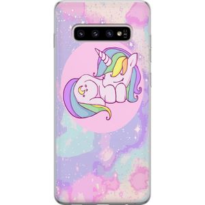 Samsung Galaxy S10+ Transparent Mobilskal Sovande Enhörning