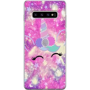 Samsung Galaxy S10+ Transparent Mobilskal Glad Enhörning