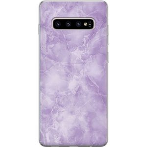 Samsung Galaxy S10+ Transparent Mobilskal Lila marmor