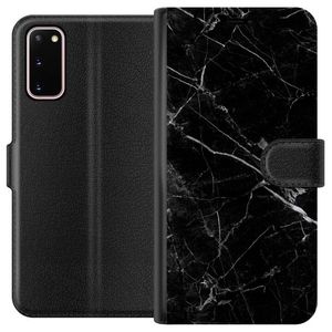 Samsung Galaxy S20 Svart Plånboksfodral Svart marmor