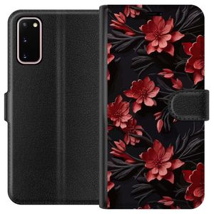 Samsung Galaxy S20 Svart Plånboksfodral Intensiva blommor