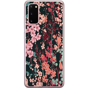 Samsung Galaxy S20 Gjennomsiktig Telefondeksel Blommor