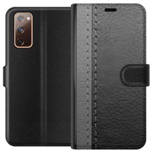 Samsung Galaxy S20 FE Svart Plånboksfodral Grått Fake Läder