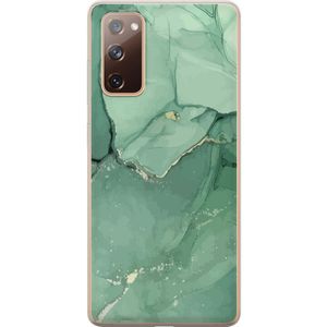 Samsung Galaxy S20 FE Transparent Mobilskal Grön Marmor