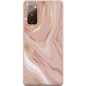 Samsung Galaxy S20 FE Transparent Mobilskal Ljusrosa marmor