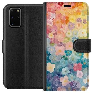 Samsung Galaxy S20+ Sort Lommebokdeksel Miniatyrblommor
