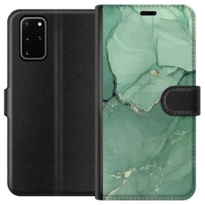 Samsung Galaxy S20+ Sort Lommebokdeksel Grön Marmor