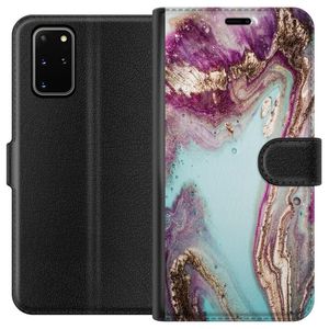 Samsung Galaxy S20+ Svart Plånboksfodral Lila marmor