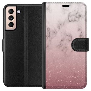 Samsung Galaxy S21 Sort Tegnebogsetui Glitter och marmor