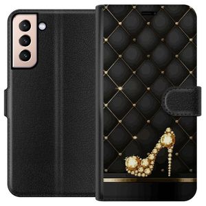 Samsung Galaxy S21 Svart Plånboksfodral Lyxig Sko