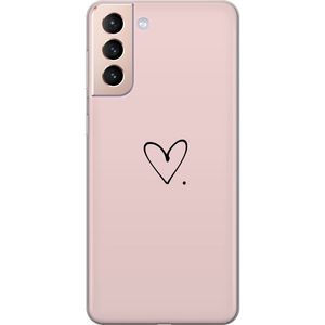 Samsung Galaxy S21 Gennemsigtigt Telefoncover Hjärta.