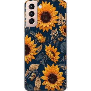 Samsung Galaxy S21 Gennemsigtigt Telefoncover Solrosor