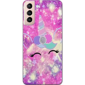 Samsung Galaxy S21 Transparent Mobilskal Glad Enhörning