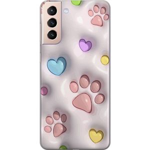 Samsung Galaxy S21 Gennemsigtigt Telefoncover Fluffiga Tassar