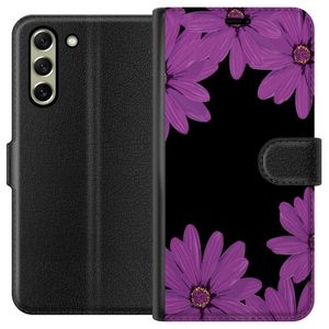 Samsung Galaxy S21 FE 5G Sort Tegnebogsetui Blomster