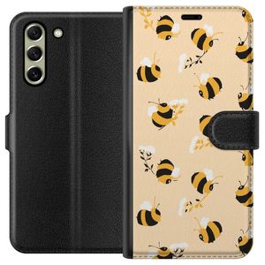 Samsung Galaxy S21 FE 5G Svart Plånboksfodral Humlor
