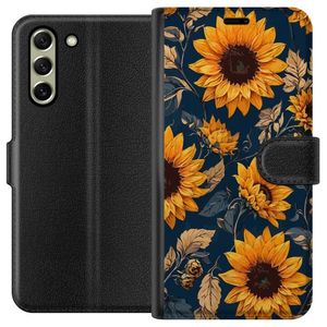 Samsung Galaxy S21 FE 5G Svart Plånboksfodral Solrosor