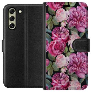 Samsung Galaxy S21 FE 5G Svart Plånboksfodral Rosor