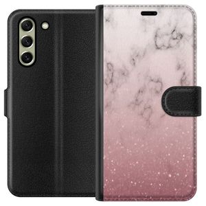 Samsung Galaxy S21 FE 5G Svart Plånboksfodral Glitter och marmor